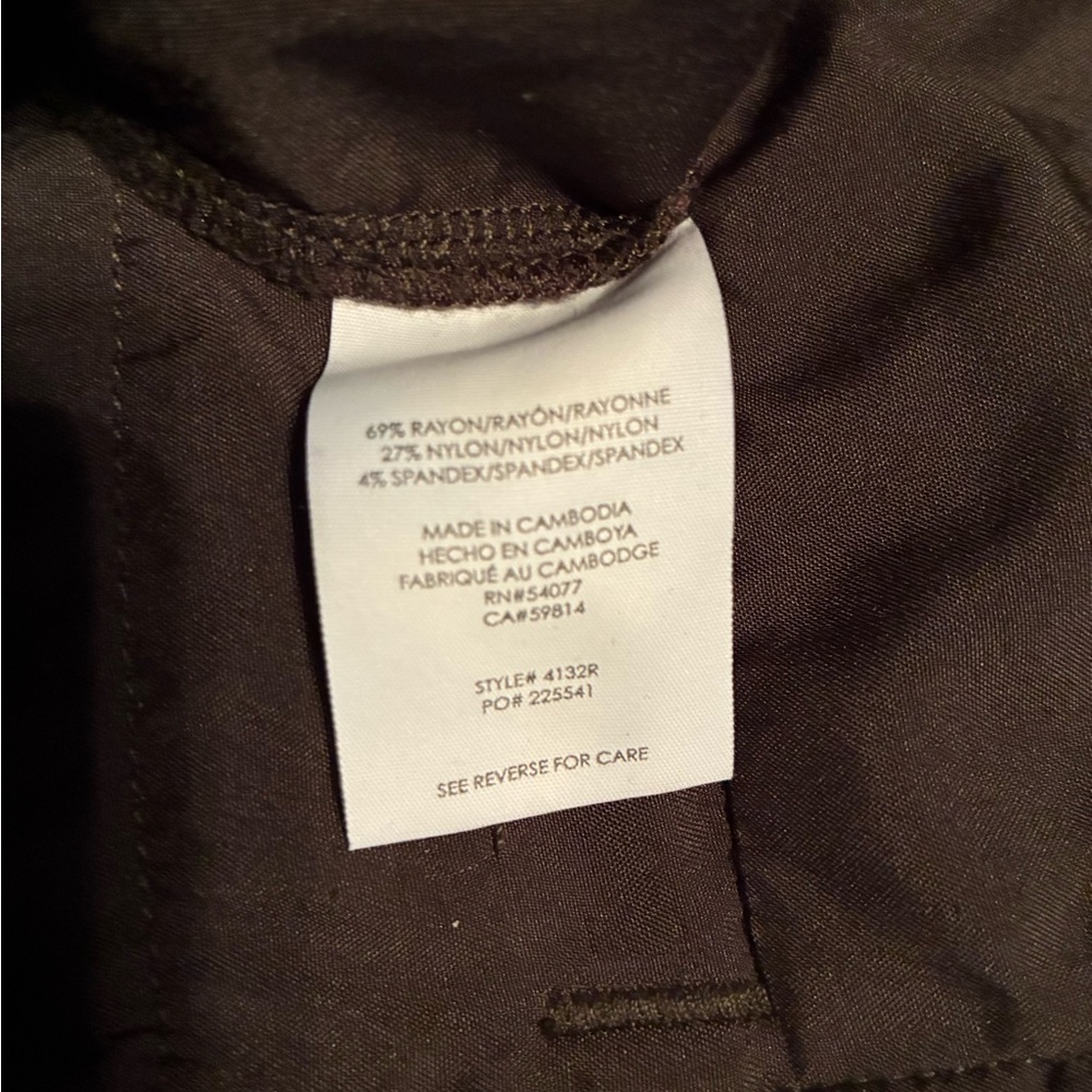 CAbi 4132R Academy Trouser ..Chocolate/Wren Wide Leg Pants - Picture 3 of 3